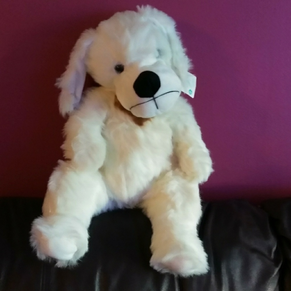 Plush white dog